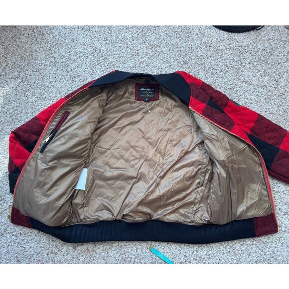 Eddie Bauer Limited Edition Ilaria Urbinati Wool red & black bomber jacket/coat - Picture 9 of 13